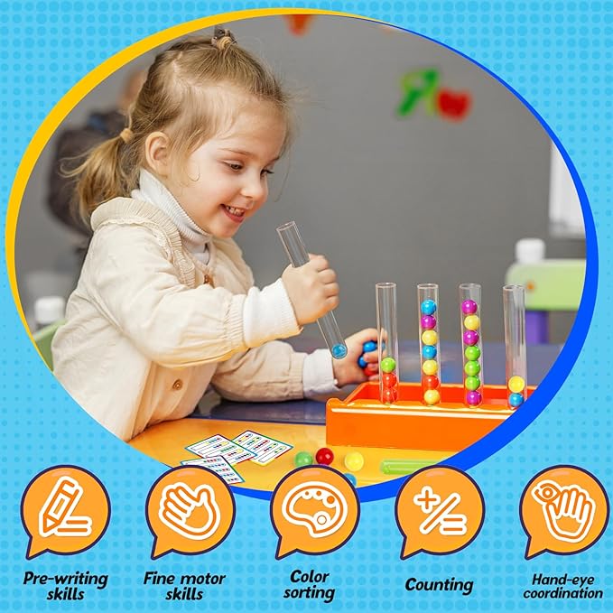 Broytain Counting and Color Sorting Toys for Toddlers,Math Manipulatives Match Games Educational Learning Fine Motor Skills,STEM Preschool Kindergarten Learning Activities