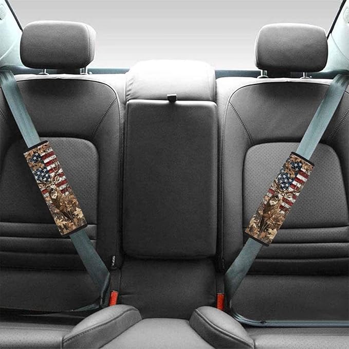 AFPANQZ American Deer Branch Car Seat Belt Pads Cover Universal Fit Vehicle Seat Belt Comfort Shoulder Pads for Adults Children Seat Cushion Shoulder Straps Cushion for Bags