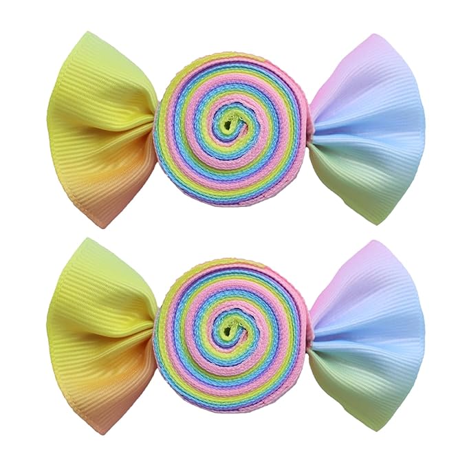 Valentines Pink Candy Rainbow Hair Bows Clips Valentine's Day Alligator Hair Clips Hairpins Hair Accessories for Teens Gift