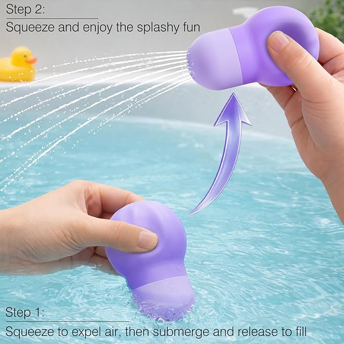 Sensory Squeezing Water Bath Toys for Toddlers,3PCS Bath Tub Pool Floating Toys for Babies Kids 1-3，Textured Fidget Toys Stocking Stuffers Gifts for Boys Girls Ages 1+