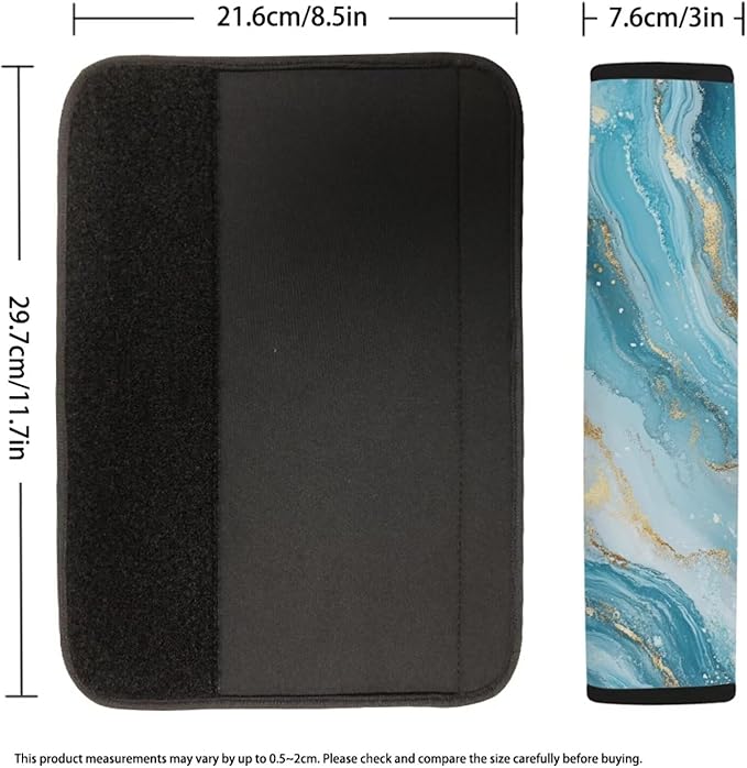 Blue Marble Car Seat Shoulder Strap Pads Universal Safety Strap Cover for Auto SUV Truck Airplane Backpack Marble Auto Seat Shoulder Protector Pillow Belt Cover Pad for Women