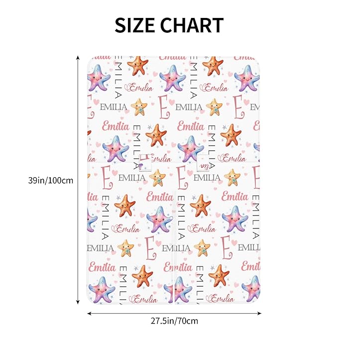 Custom Baby Car Seat Canopy Personalized Car Seat Covers with Name for Baby Boys Girls Customized Starfish Nursing Breastfeeding Cover Infant Carseat Canopies Newborn Minky Baby Blanket