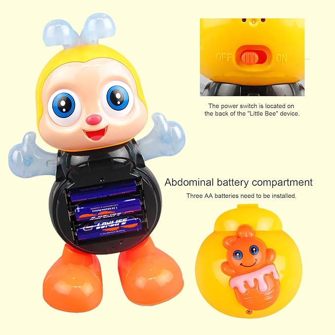 Dancing Bee Toy with Music & LED Lights - Abejita Chiquitita Interactive Walking Toy for Toddlers, Juguete de Abeja Bailarina para Niños, Sensory Learning Gift for Boys Girls 1 2 3+