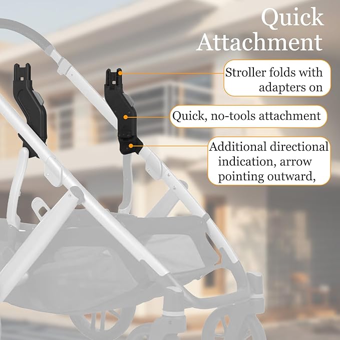 Upper Adapter Compatible with UPPAbaby Vista and Vista V2 and Vista V3 Strollers/Bassinet, Toddler Seat, Aria, Mesa V2, or Mesa Max Infant-Secure (Car Seats Accessories 1Set+2 Pcs Stroller Hooks)