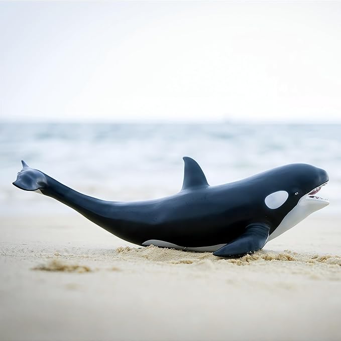 Gemini&Genius Shark Killer Whale Action Figure, Sea Animal Orca Blackfish, Soft Rubber Ocean Shark - 16 Inches Length - Great for Kids Bath Swimming, Beach Toys, Perfect Cake Toppers