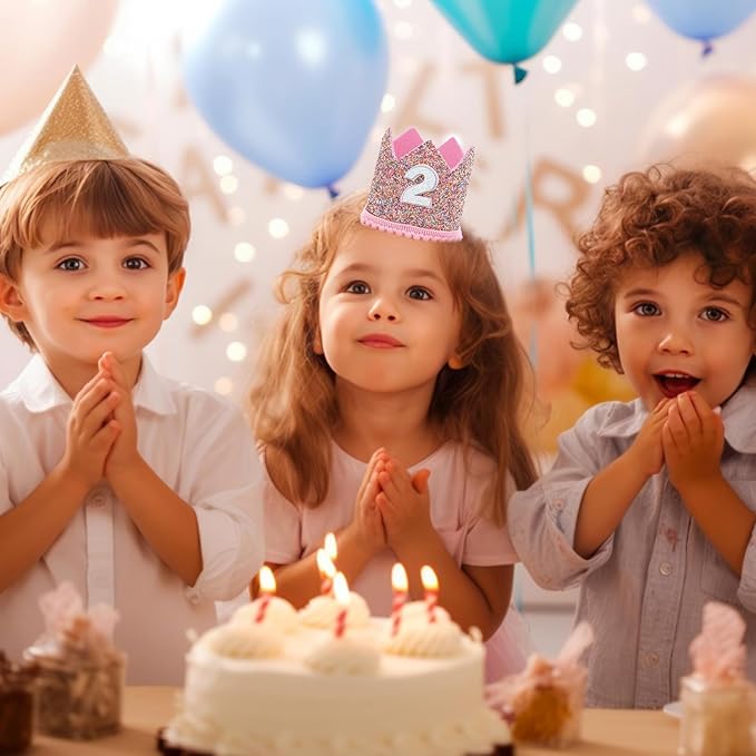 Boy Girl Birthday Crown, Prince Princess Birthday Hat Headband Tiara Crown Cake Photo Prop Party Decorations