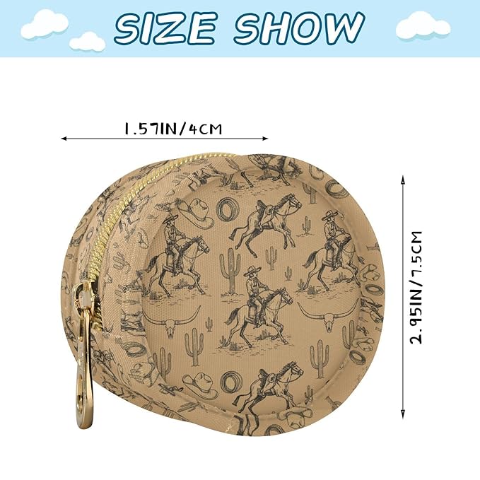 Western Cowboy Horse Beige Print Pacifier Holder Case for Diaper Bag Portable Travel Pacifier Storage Case with Clip Newborn Baby Pouch for Baby Boys Girls Purse Outdoor