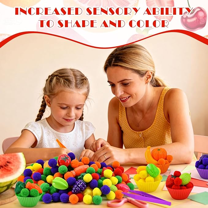 134 Pcs Farm Sensory Bin Filler Fruits Food Counting Sorting Sensory Bin Items Fine Motor Vegetable Counts for Easter Day Spring Summer Sorting Counting Decor (Farmer)