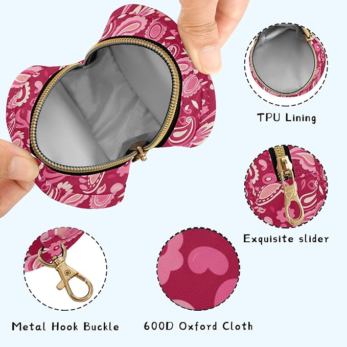 Floral Flowers Pink Print Pacifier Holder Case for Diaper Bag Portable Travel Pacifier Storage Case with Clip Newborn Baby Pouch for Baby Boys Girls Purse Outdoor