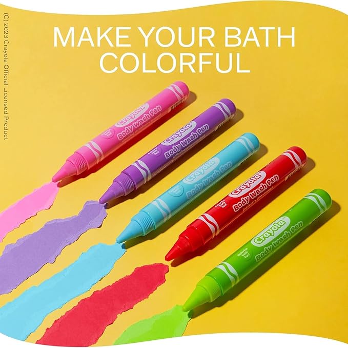 Crayola Scented Body Wash Pens, 10 Pack Washable Bath Paint in Assorted Colors, Non-Toxic for Toddlers and Kids Bathtime Fun