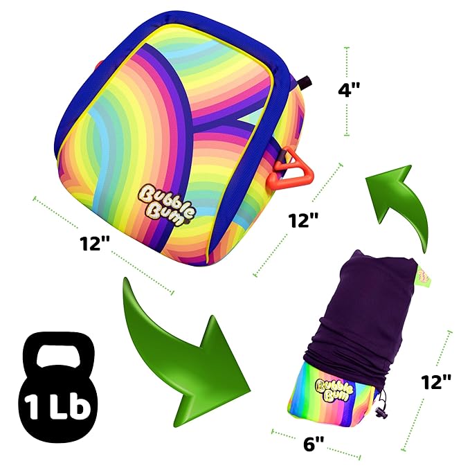 bubblebum Booster Car Seat, Inflatable Boosters Seat for Kids, Travel Booster Carseat, Narrow Backless Booster Car Seat for Travel, Inflatable Seats for Cars 40-100 lbs, for 4 Year Old + - Rbow