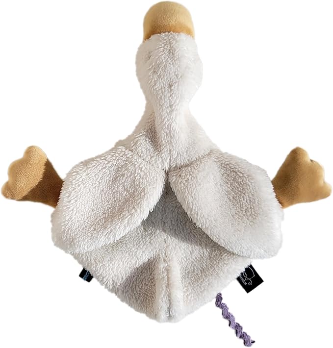 Helga The Goose, Pacifier Holder, Security Blanket Lovey, Infant Stuffed Toy, 9.8 Inches (Pack of 1) (Cannoli Cream)