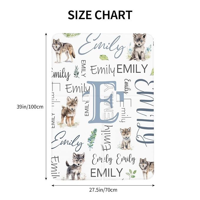 Personalized Baby Car Seat Cover Custom Name CarSeat Canopy Customized Wolf Newborn Nursing Breastfeeding Cover Minky Baby Blanket Infant Car Seat Canopies for Baby Girls Boys