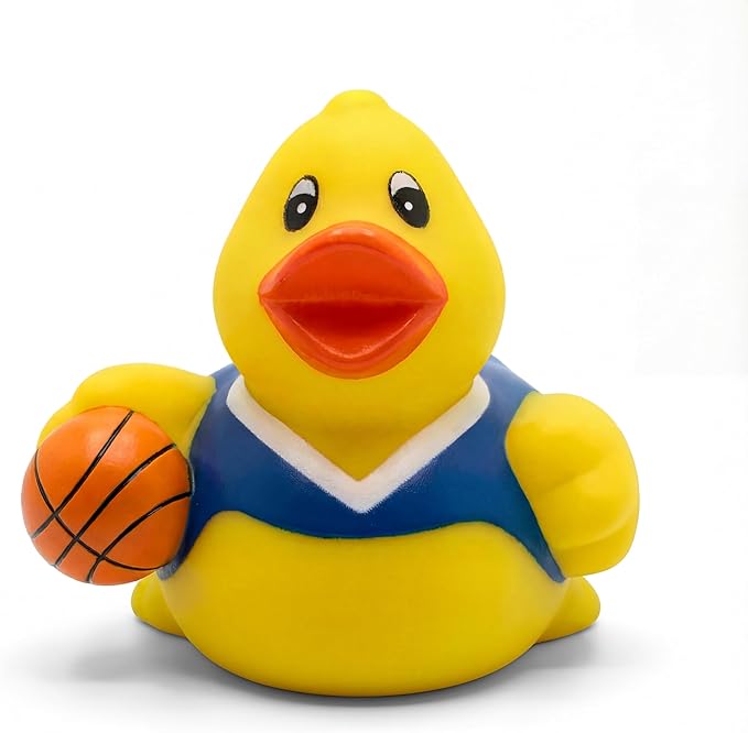 3" Rubber Duck [Sealed Hole, Floats Upright] - Baby Safe Bathtub Bathing Toy - Basketball Rubber Duck