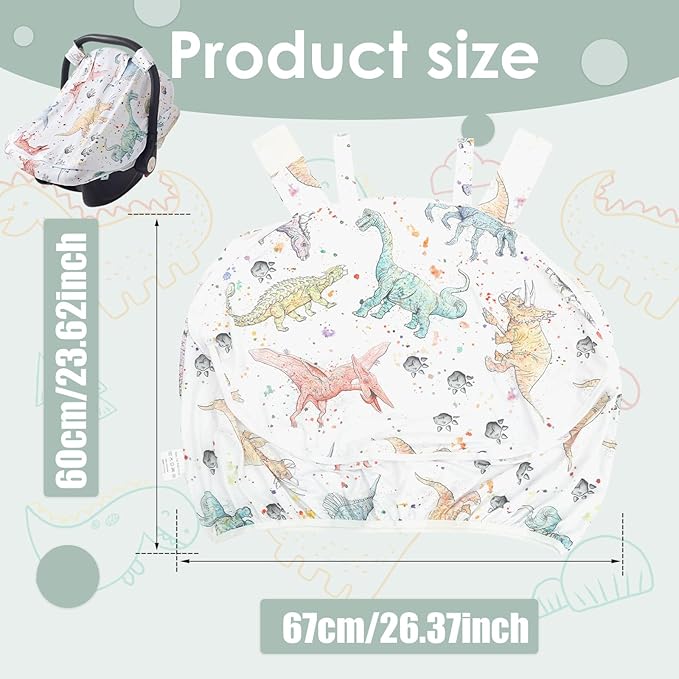 Baby Car Seat Cover, Infant Carrier Canopy for Boys Girls with Two Way Zipper Windproof 3 Modes with Extra Large Mesh Window for Stroller Car Seat (Style 1)