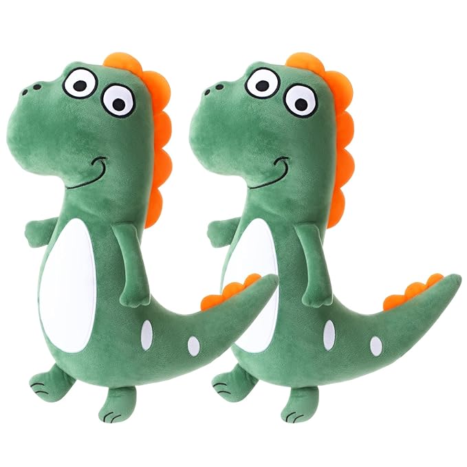 Lenwen 2 Pcs Seat Belt Pillow for Kids Cover for Boys Girls Seatbelt Cushion Pillow for Toddler Car Strap Covers for Travel Sleep Neck Head Support Pad(Green,Dragon)