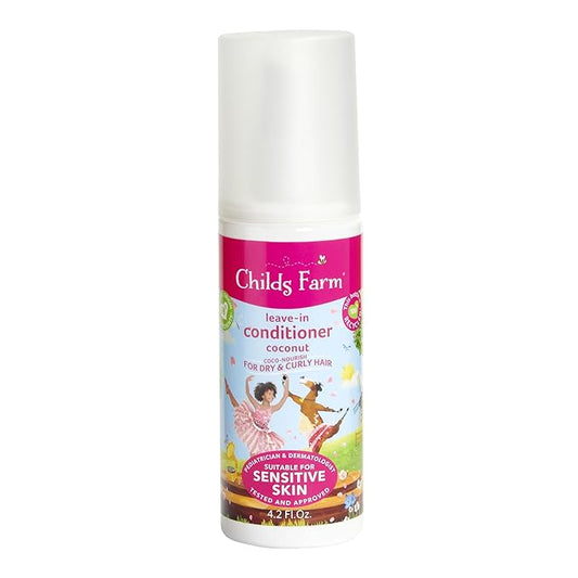 Childs Farm, Kids Coco-Nourish Leave in Conditioner, Organic Coconut,Curly & Coily Hair, Conditions & Nourishes, Suitable for Dry, Sensitive & Eczema-Prone Skin & Scalp, 4.2 Fl Oz