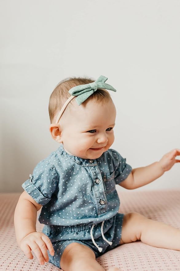 Copper Pearl Ribbon Baby Bow Emerson