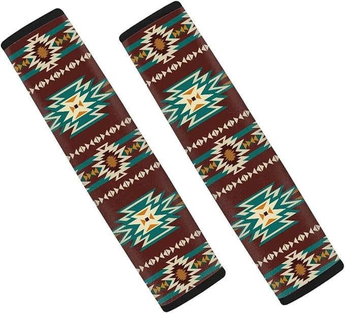 AFPANQZ Two Packs Car Seat Belt Pads Covers Vintage Aztec Graphhics Safety Seatbelt Cushion Pad Shoulder Straps Pads for Bags Car Accessories Decor