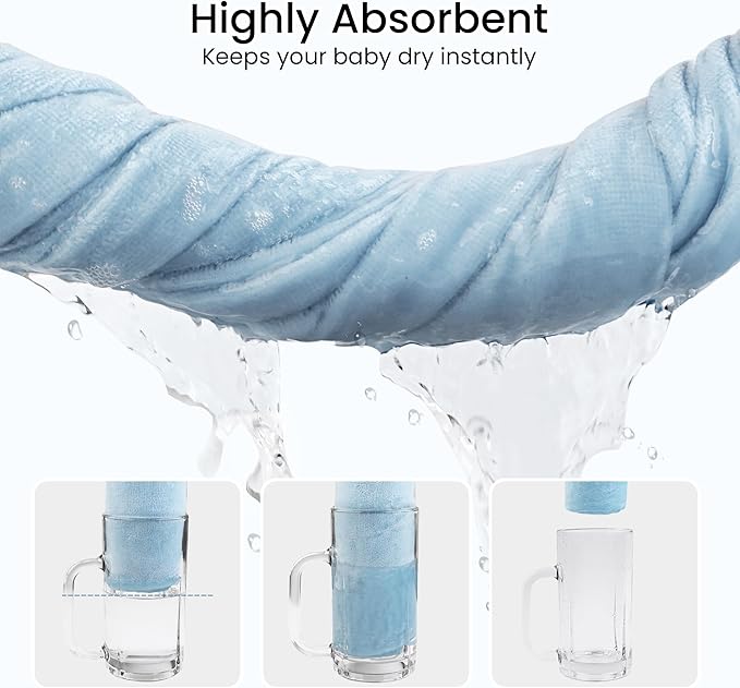 Viviland 2 Pack Hooded Baby Towels, Soft 100% Cotton Baby Bath Towels with Hood, Extra Thick and Absorbent, Essential for Newborns, Kids, Infants - Girls and Boys (Moon & Leaves)