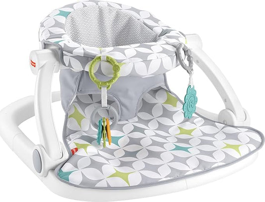 Fisher-Price Portable Baby Chair Sit-Me-Up Floor Seat With Developmental Toys & Machine Washable Seat Pad, Starlight Bursts