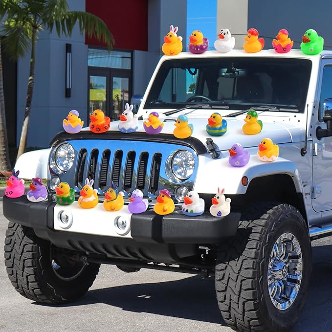 72 Pcs Easter Rubber Ducks - Easter Ducks Bag Fillers Ducking, Bathtub Toys, Party Favors, Classroom Game Prizes, Easter Decorations
