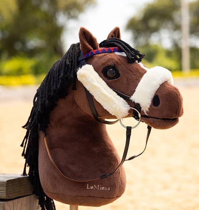 LeMieux Hobby Horse Chancer - Racing Bay Thoroughbred - Realistic Head - Perfect For Kids
