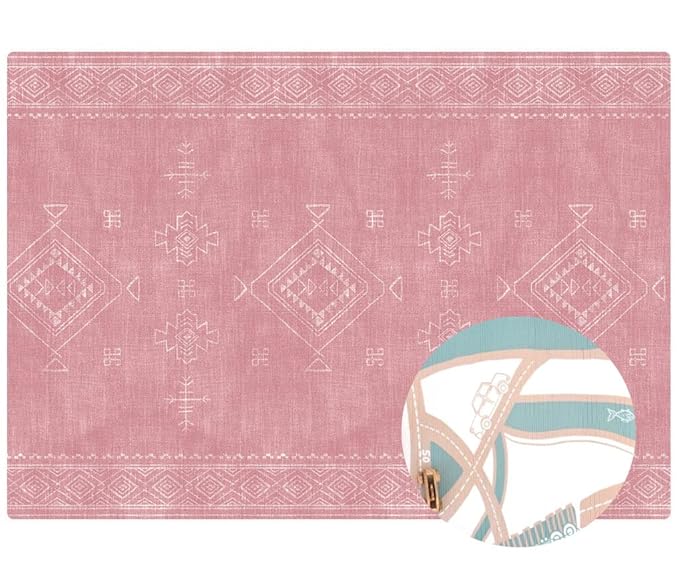 The Shwally PlayMat - Soft Baby Play Mat - Reversible Foam Floor Mat - Waterproof, Wipe-Clean, Durable, Non-Toxic and Hypoallergenic - Large (6.5' X 4.5') (Blush)