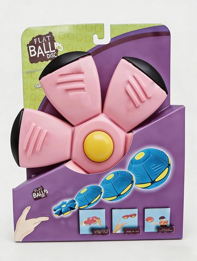 Magic Bouncing Ball with 6 LED Lights, 2-in-1 Flying Saucer Ball, Pop-Up Transform, Explosion-Proof,Gift Pack, Interactive Toy for Indoor & Outdoor Parent-Child Sports