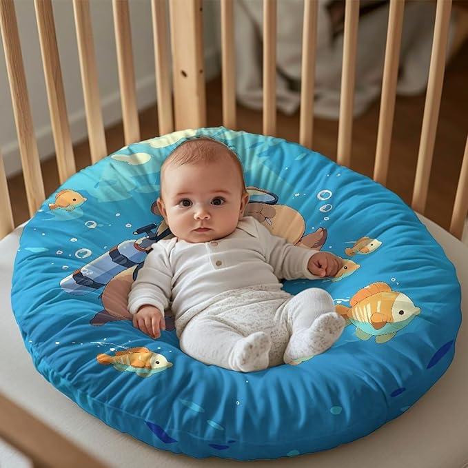 Capybara and Fish Newborn Lounger Cover Removable Cover Ultra Soft Comfortable Lounger Slipcover Protector Cover for Infant Lounger Pillow Breathable and Reusable