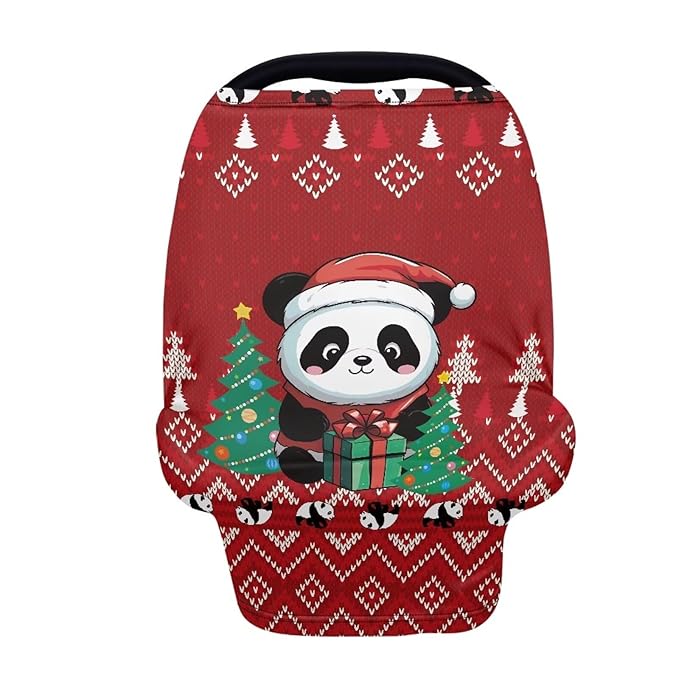 AFPANQZ Christmas Panda Breastfeeding Nursing Cover Baby Carseat Canopy for Babies Infant Newborn Stroller Cover Breastfeeding Scarf