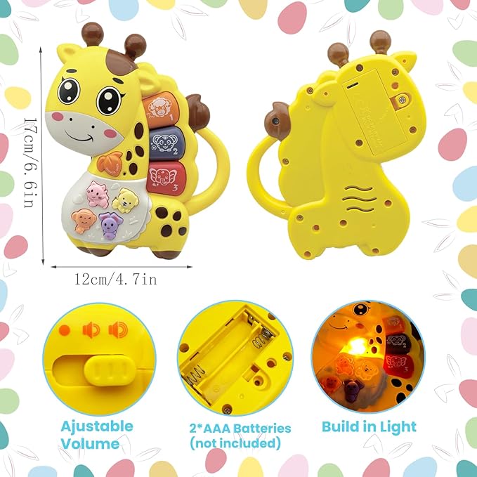 Baby Piano Toy, 6-12 Months Light Up Music Baby Toys for 0 3 6 9 Months, Early Learning Educational Boys Girls Gifts (Giraffe)