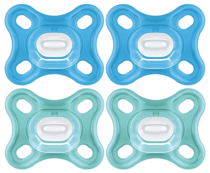 MAM Comfort and Original Start Matte Baby Pacifiers, 100% Silicone, 0-3 Months, Unisex, Pack of 4 and Pack of 2