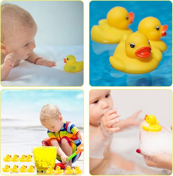 50Pack Mini Rubber Ducks, Rubber Duck Bulk Float Duck Baby Bath Toy, Shower Birthday Party Favors Gift Classroom Summer Beach Pool Party Games