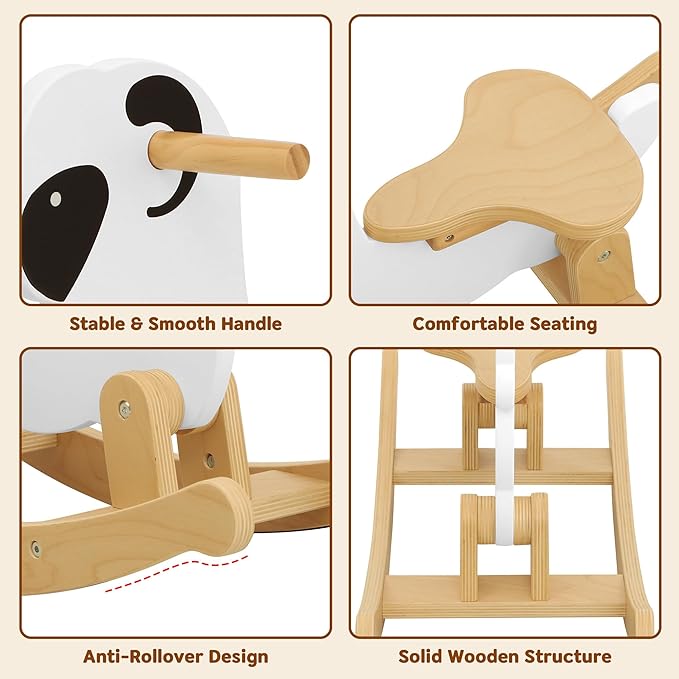 Belleur Rocking Horse for Kids 1-3 Years Old, Premium Wooden Rocking Toy for Toddlers for Indoor & Outdoor Activities, Baby Horse Riding Toy for Birthday & Visit Gifts