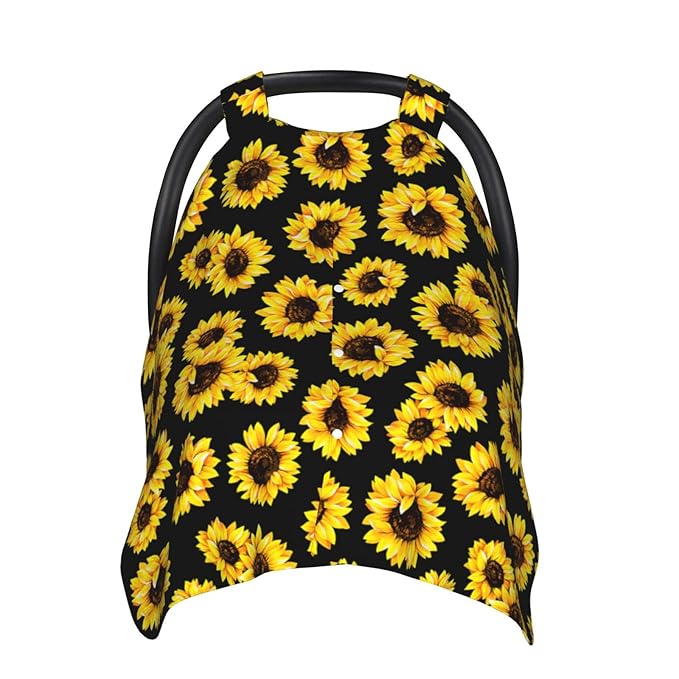 Sunflower Baby Car Seat Canopy Cover 39x27.5 Inches Multi Use Nursing Cover for Newborn Car Seat Canopy Mom Nursing Breastfeeding Covers Newborn Shower Gifts