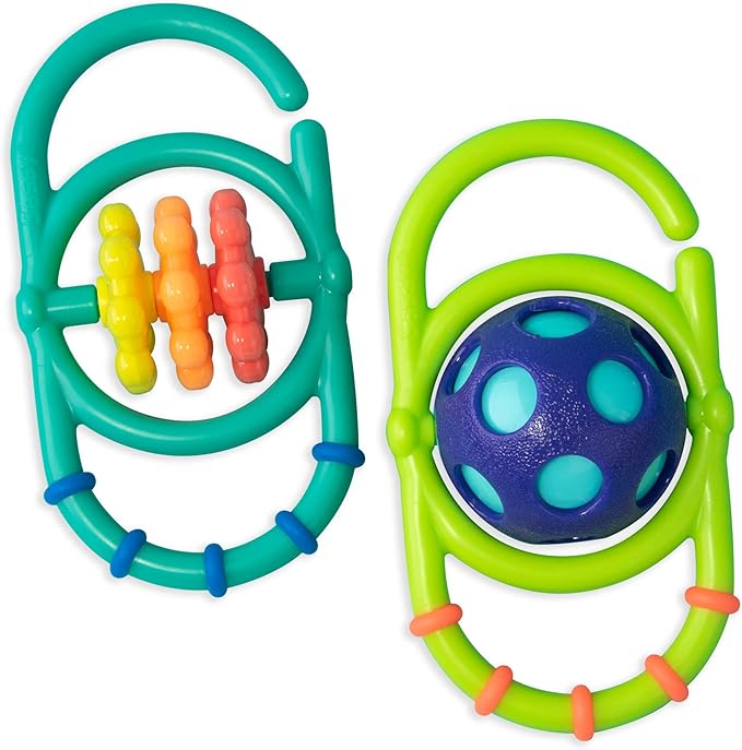 Sassy Linky Links Rattle Set, Use Apart or Link Together - 2 Pack, for Ages 3+ Months
