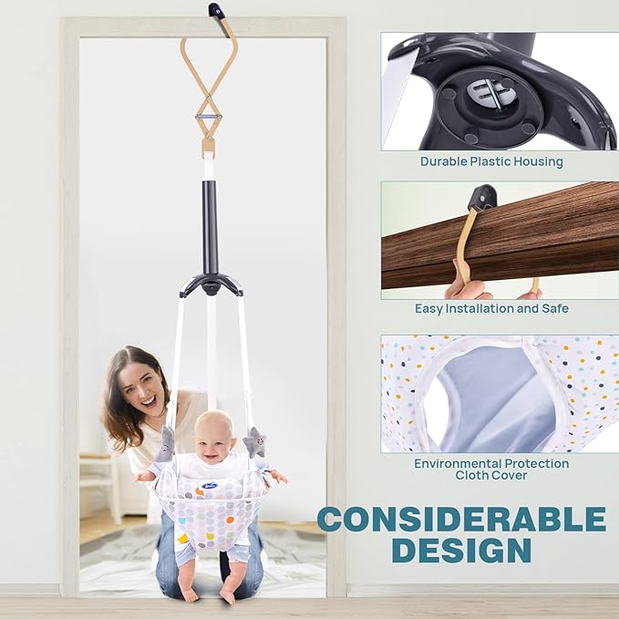 Baby Doorway Jumper, Baby Jumper for Indoor/Outdoor Play, Doorway Jumper for Baby with Adjustable Strap, Easy to Assemble & Store (Ideal Gift for 6-24 Months)
