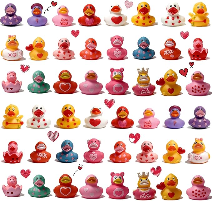 48PCS Rubber Ducks in Bulk Rubber Ducks for Jeeps Ducks Gift Exchange Baby Bath Toys Party Favors