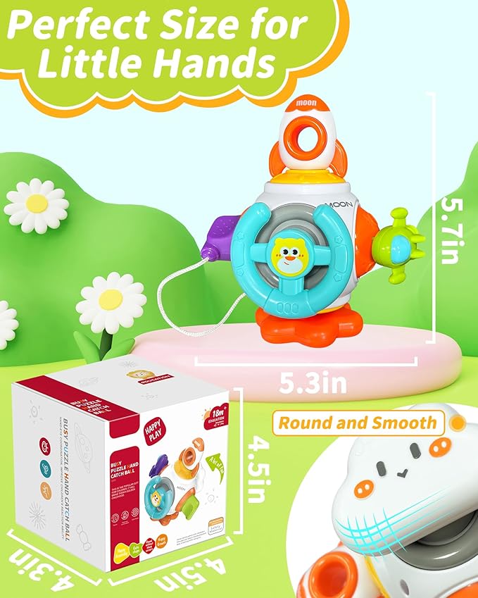Kidific Montessori Sensory Toys for Toddlers, Activity Busy Cube for 18 Months 2 3 Year Old Boy Girl, Travel Plane Cars Learning Educational Toys for Baby Toddler Birthday Gifts
