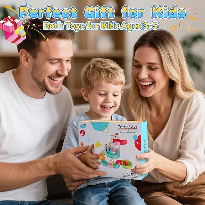 Fajiabao Bath Toys for Kids Ages 4-8 3-5 Toddler Bath Toys City Car Slide Fun DIY Bathtub Shower Birthday GITS for Kids 2-4 5 6 7 Year Old Boys Girls(Special Edition)