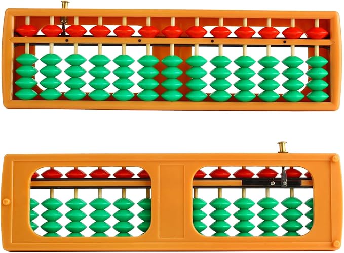 Larcele Bead Arithmetic Counting Abacus with Reset Button,13 Column SP-02 (Yellow 3)