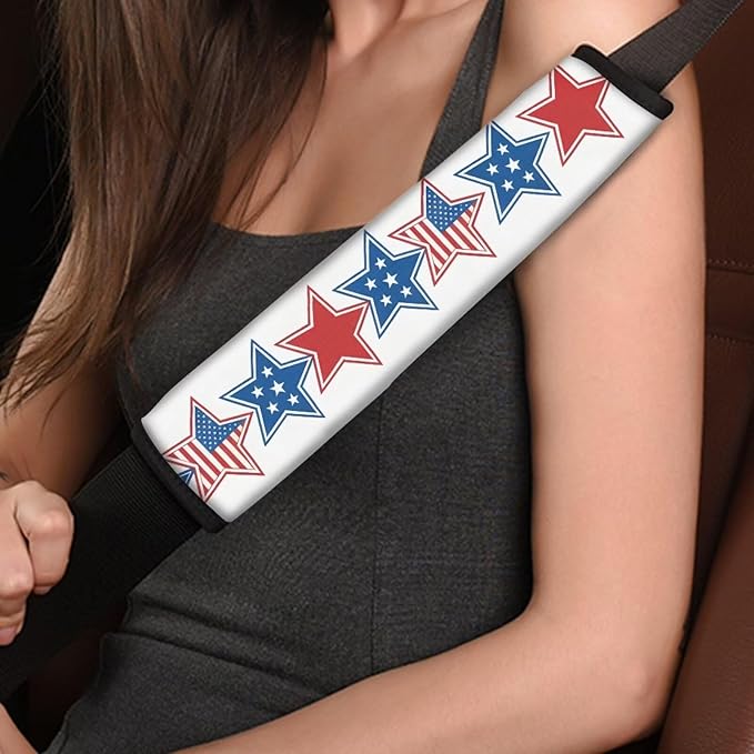 Car Seat Belt Pads Cover,Safety Shoulder Straps Pads Belt Strap Covers for Women Men 2 Pcs Standard Size,American Star