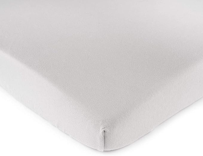 SheetWorld Fitted Youth Bed Sheet 33 x 66, 100% Cotton Jersey Silver Grey, Made in USA