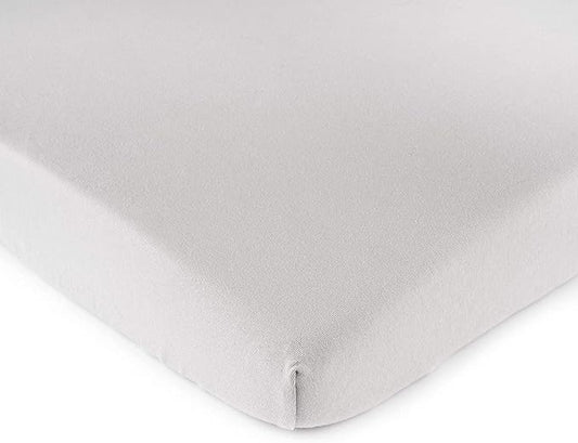 SheetWorld Fitted Youth Bed Sheet 33 x 66, 100% Cotton Jersey Silver Grey, Made in USA