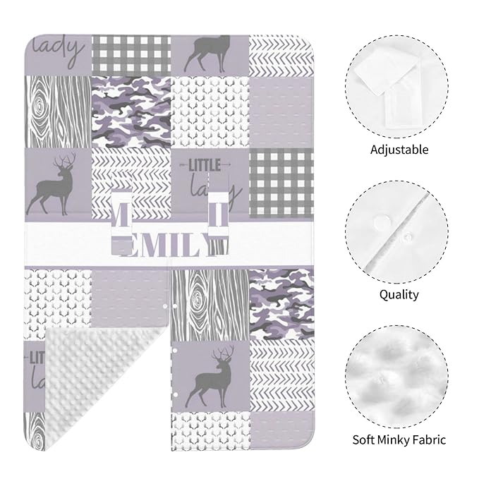 Personalized Baby Car Seat Canopy for Girls, Custom Name Baby Car Seats Covers for Babies, Opening Minky Nursing Breastfeeding Stroller Cover Infant Carseat Canopies for Newborn (Woodland Deer)