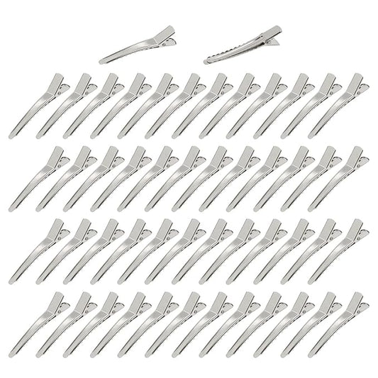 Cinaci 50 Pack 5cm/2" Small Solid Silver DIY Plain Metal Duckbill Alligator Hair Clips Barrettes Hairgrips for Women Baby Girls Toddlers Kids Hair Accessories