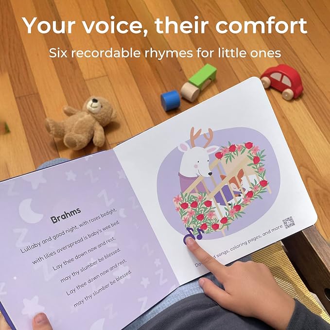 Cali's Books Hush Little Baby Recordable Music Book Toddlers 1-3 Years Old - Lullaby Rhymes Musical Book, Headphone Jack, Interactive Sound Book, Voice Recording Song Toy Children Girls Toddler Boys