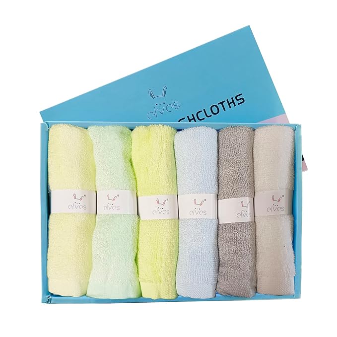 elves Baby washcloth, Soft orgainc Bamboo Viscose Wash Cloth, Small washcloth for Baby & Newborn, Baby Bath Essentials, face Towel, face clohts for Baby (Rainbow_boy)