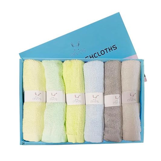elves Baby washcloth, Soft orgainc Bamboo Viscose Wash Cloth, Small washcloth for Baby & Newborn, Baby Bath Essentials, face Towel, face clohts for Baby (Rainbow_boy)